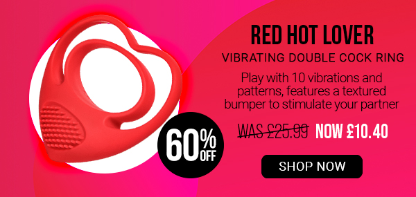 Red hot lover vibrating double c*ck ring was 25.99 now 10.40 60 percent off